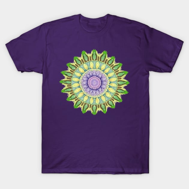 Abstract Circle Pattern With Floral Elements 2 T-Shirt by taiche